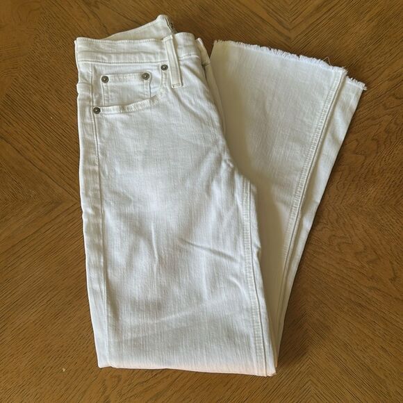 J Crew Flare Crop Jean in White Denim Signature Stretch Women's 24 - Picture 4 of 5
